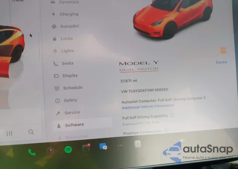 2022 Tesla Model Y Performance Dual Motor All-Wheel Drive z USA, uszkodzony, nr VIN 7SAYGDEF0NF488560